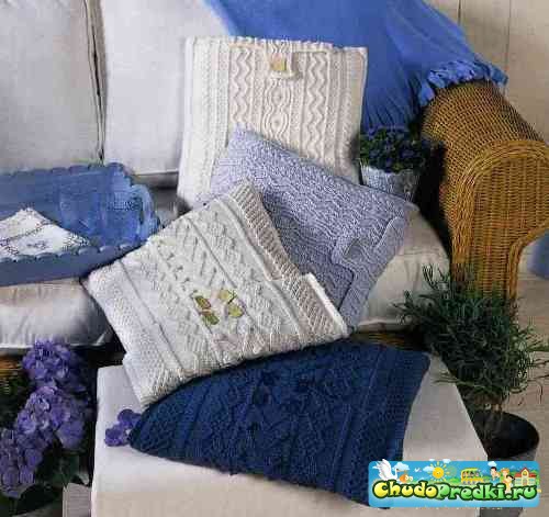 Вязанные подушки для вашего дивана