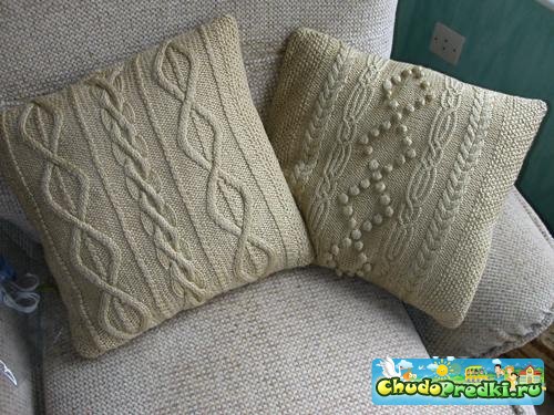 Вязанные подушки для вашего дивана