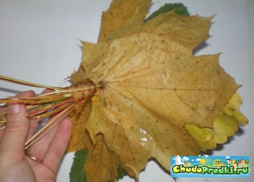 Осенний букет из разных листьев