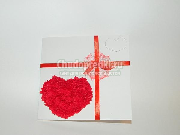 открытка ко дню Валентина торцевание