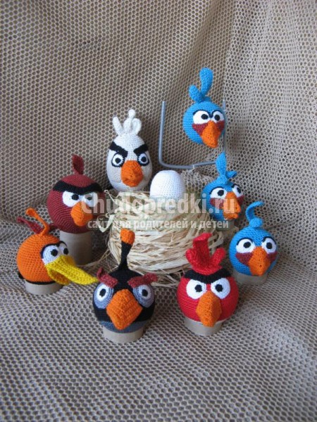 вязание игрушек крючком. Angry Birds