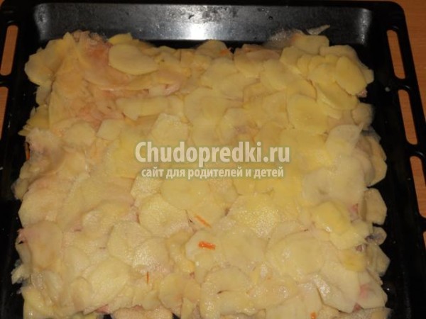 картофельная запеканка с курицей