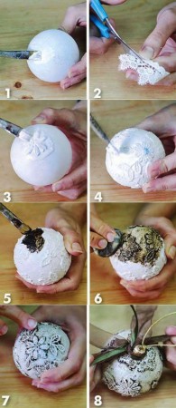 как сделать елочный шар