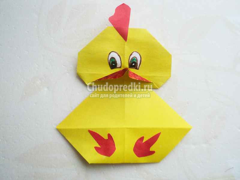 Цыпленок из бумаги оригами