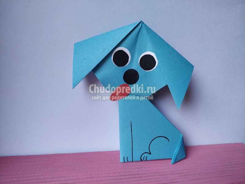 Простая собачка оригами