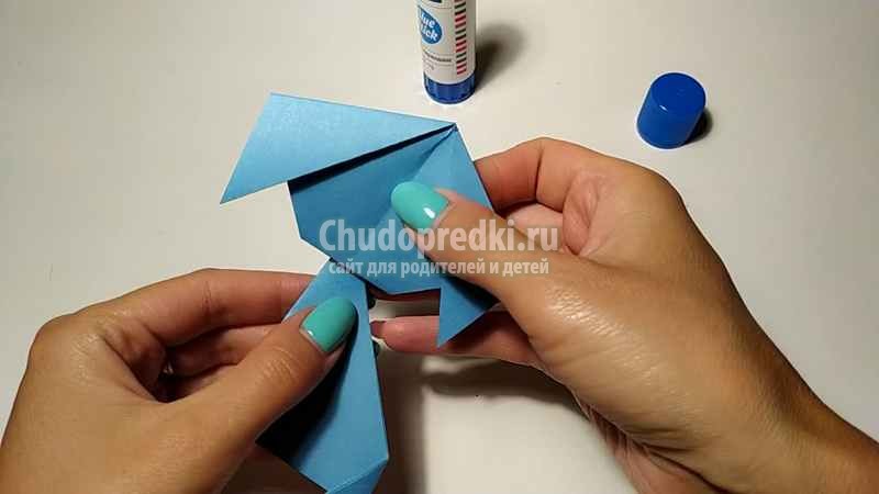 Простая собачка оригами