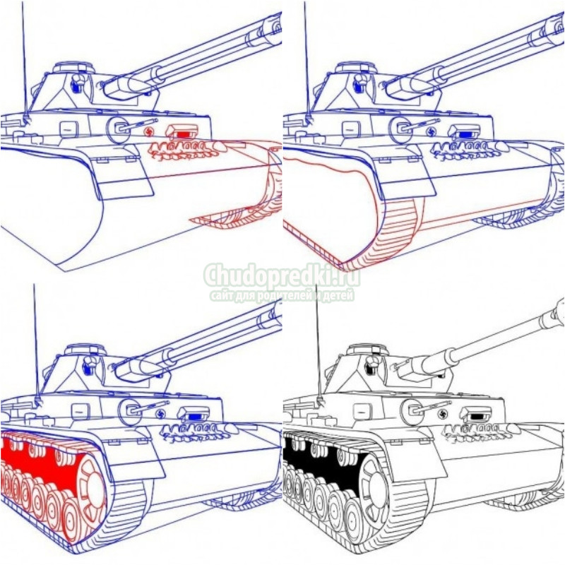 Танк: пошаговая инструкция с фото. Как нарисовать танк?